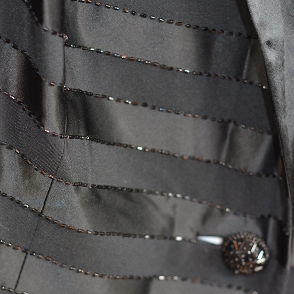 Beaded Ribbon Inspired Bolero Tuxedo Jacket Sz 22W Katherine & Lindsay - Picture 1 of 8